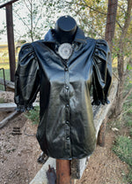 Lux Leather Black Top - Also in Plus Size