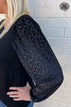 Into the Night Black Leopard Top - Also in Plus Size
