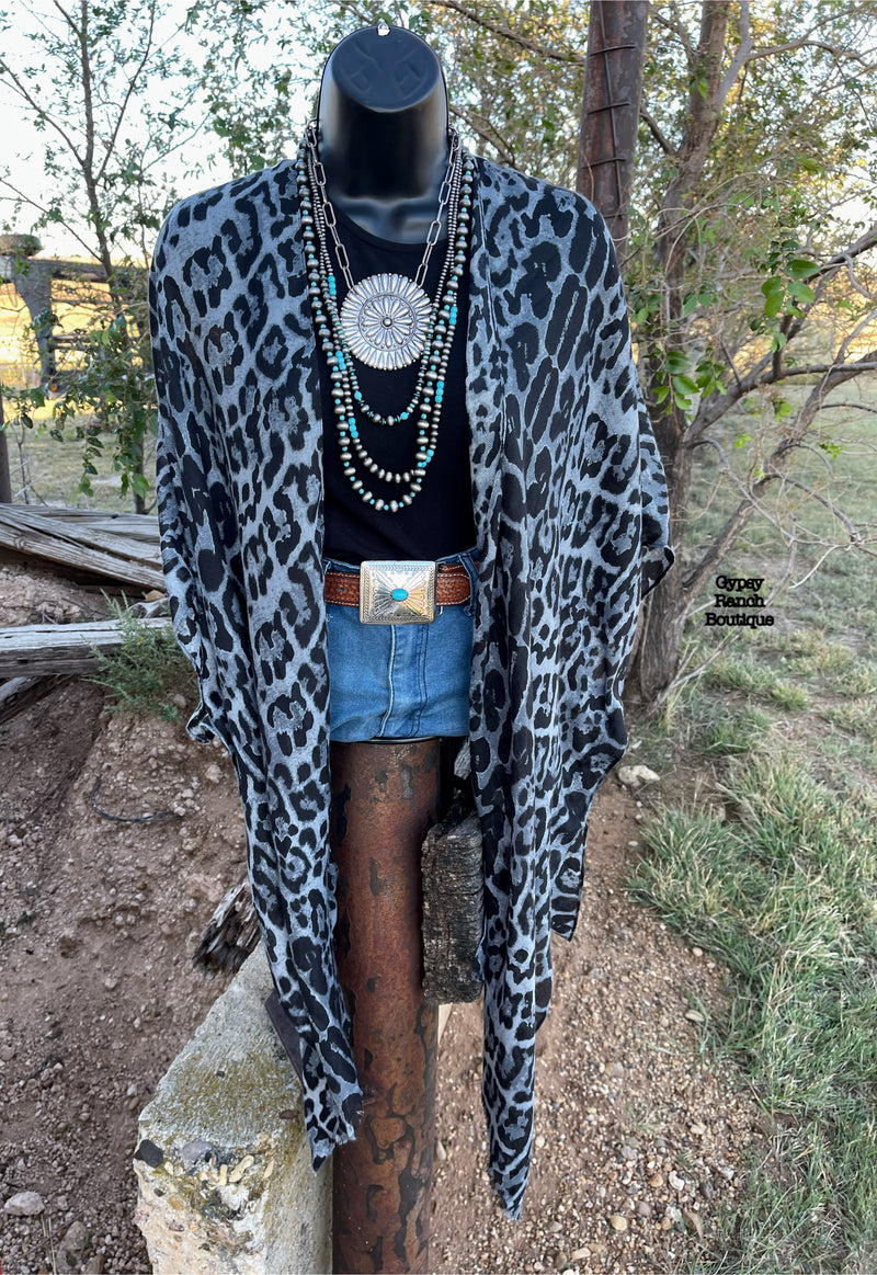 Grady Grey Leopard Kimono - Also in Plus Size