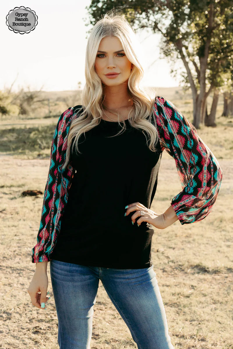 Bloomfield Aztec Top - Also in Plus Size