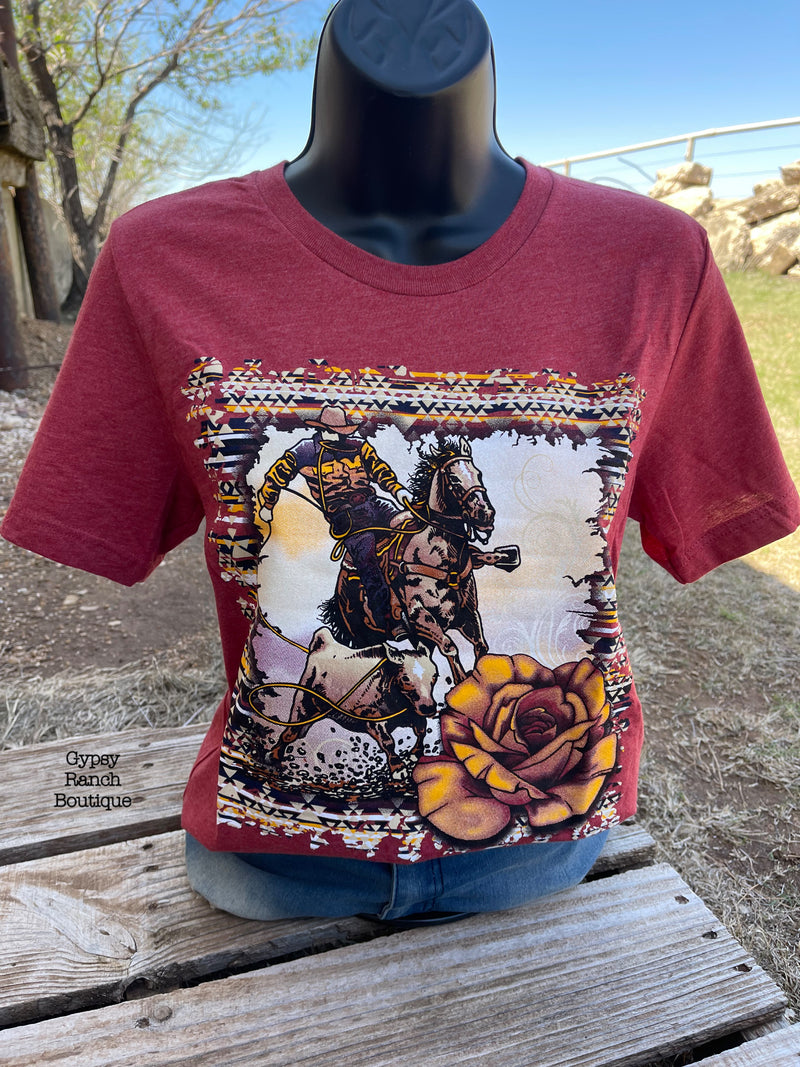 Tie Down Roper Aztec Tee - Also in Plus Size