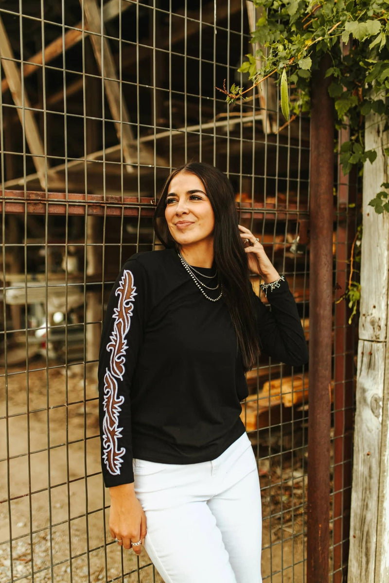 Las Vegas Boot Stitch Sleeve Top