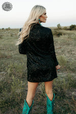 Black Southern Swag Sequin Blazer - Also in Plus Size