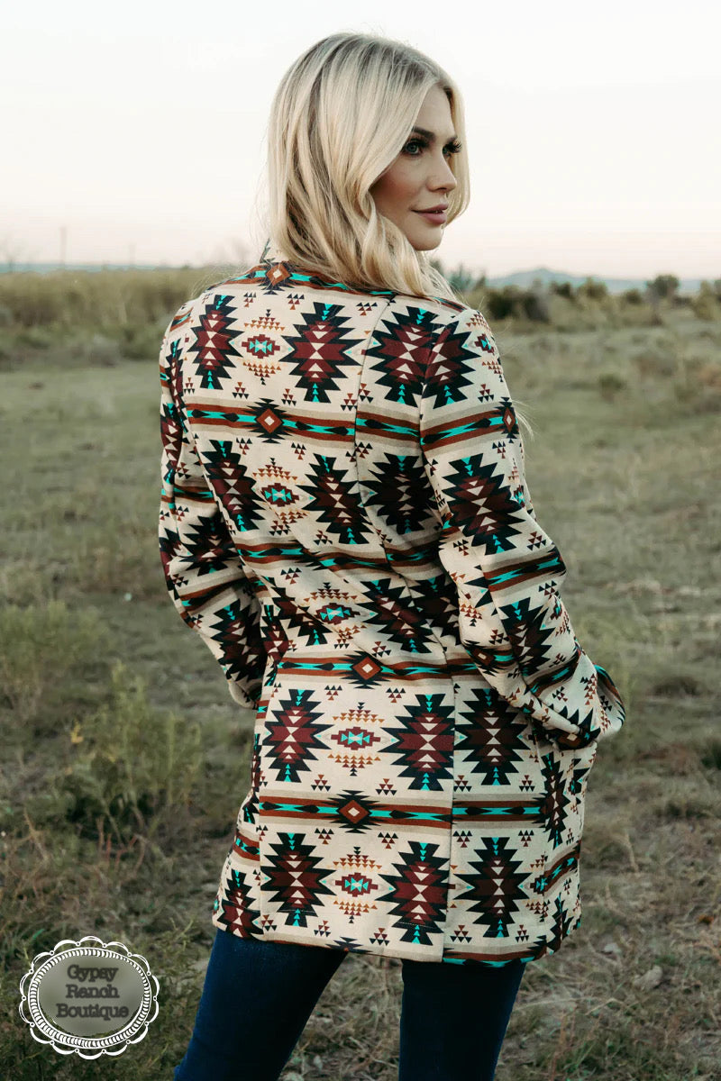 Las Cruces Aztec Blazer Jacket - Also in Plus Size