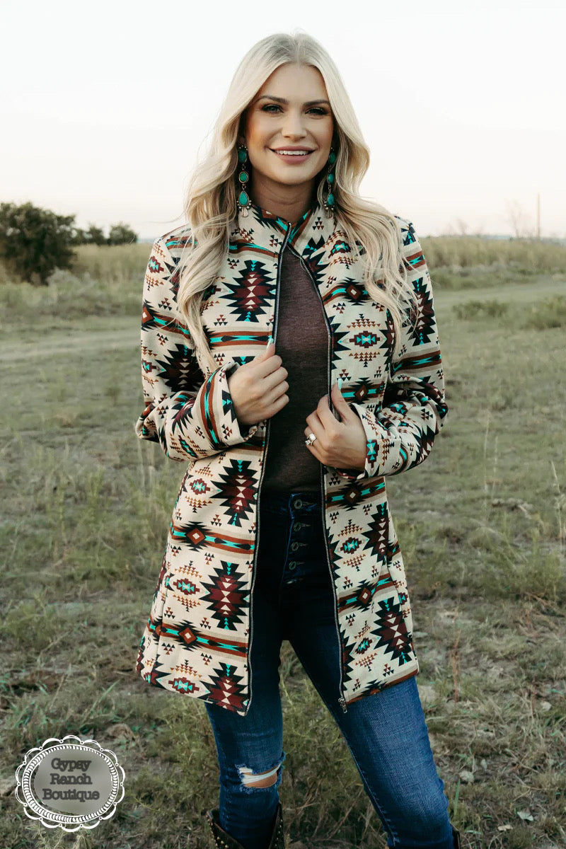 Las Cruces Aztec Blazer Jacket - Also in Plus Size
