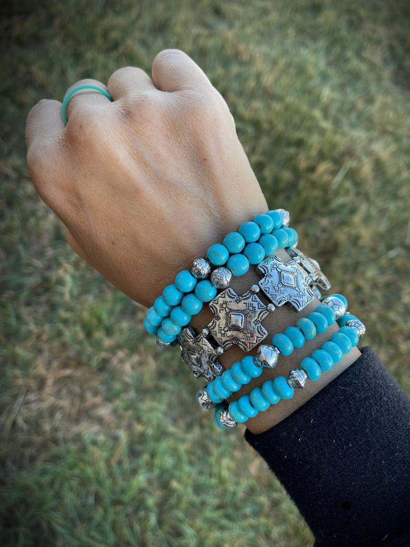 Call The Shots Cross And Turquoise Bracelet Collection