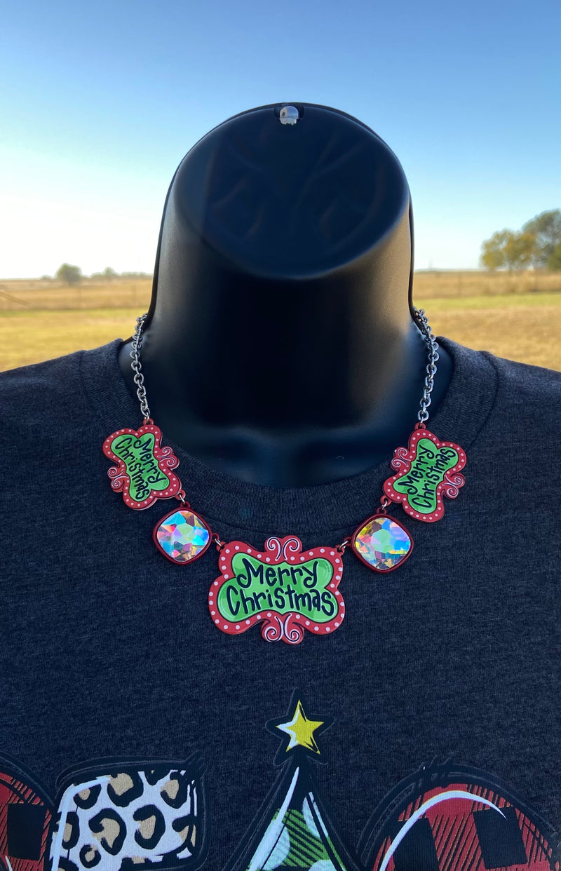 Merry Christmas AB Necklace