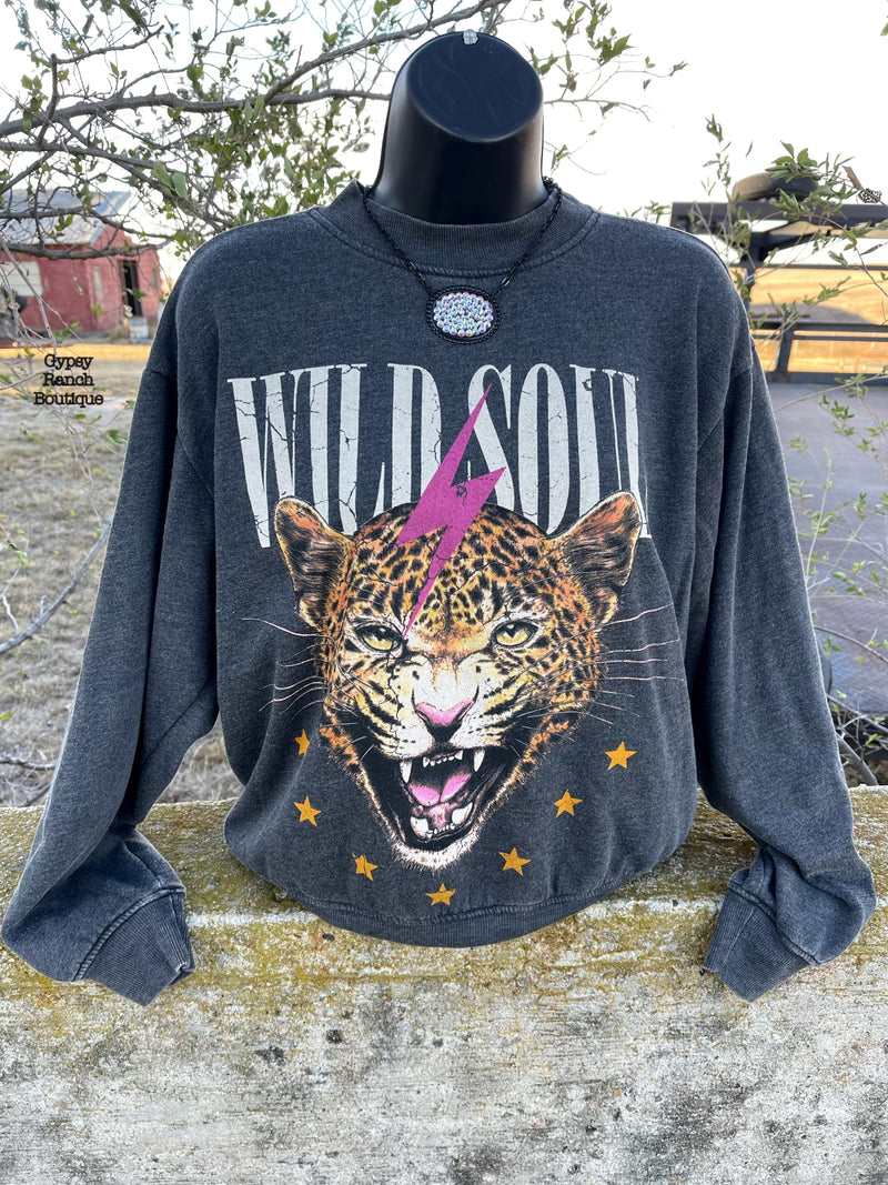 Wild Soul Cheetah Sweatshirt Pullover Top - Also in Plus Size