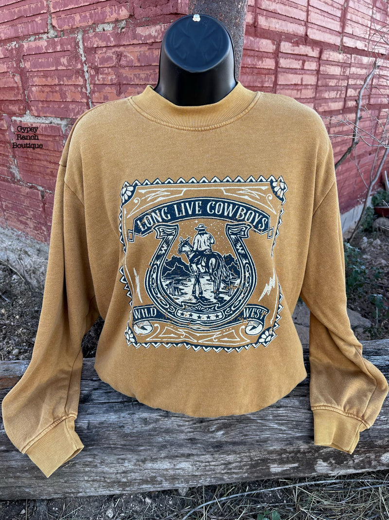 Long Live Cowboys Wild West Sweatshirt Pullover Top - Also in Plus Size