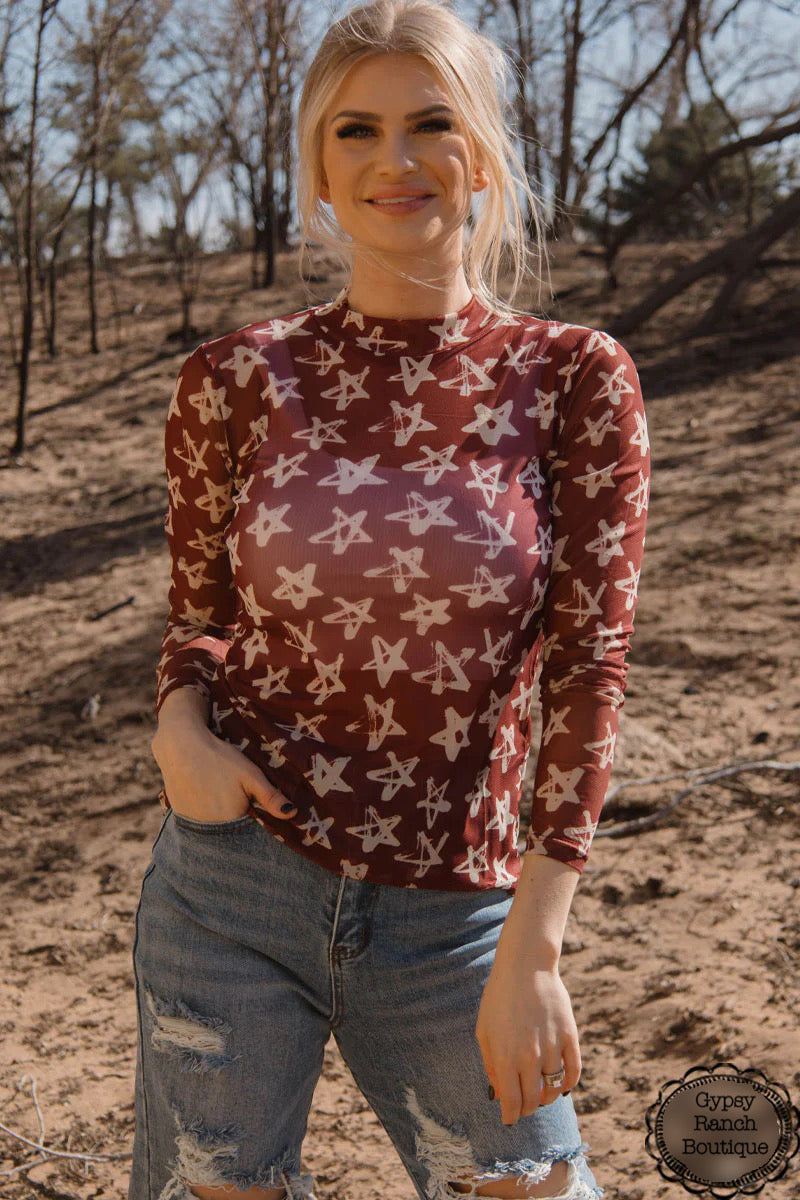 Keeper of the Stars Red Mesh Layering Top - Also in Plus Size