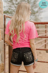 On The Range Cowhide Shorts - Also in Plus Size