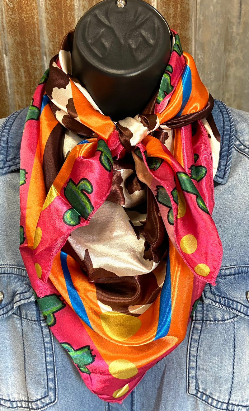 Conroe Cactus and  Cowhide Wild Rag