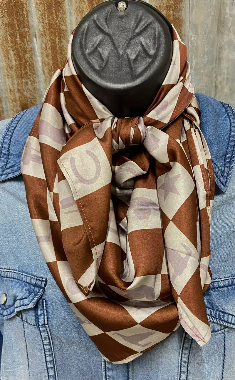 Saddle Up Checkered Wild Rag