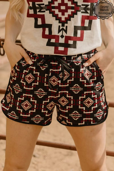 Raiderland Aztec Shorts- Also in Plus Size
