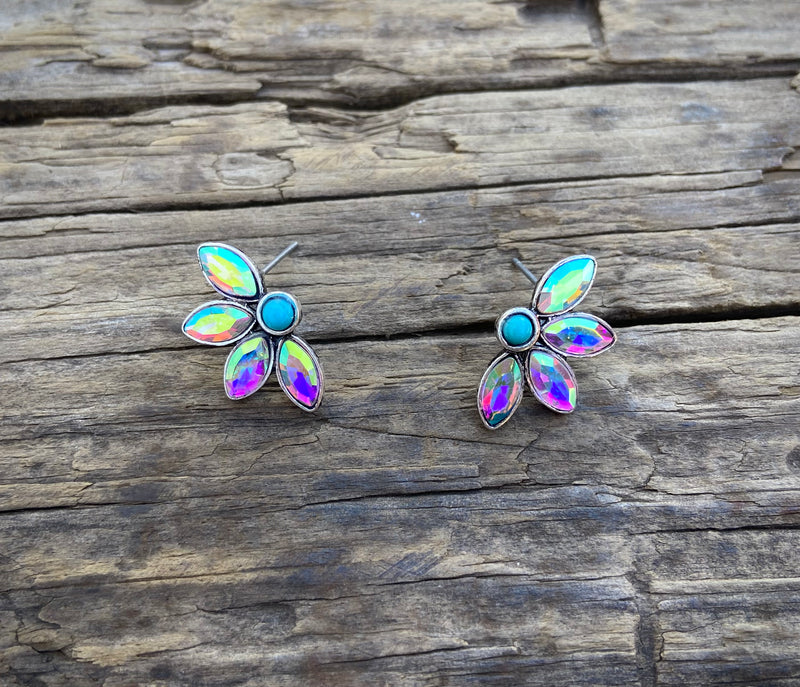 Night Life AB Crystal and Turquoise Earrings