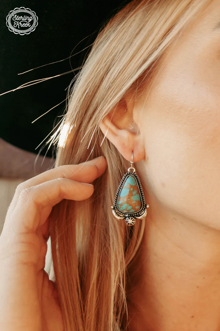 Aces Trail Turquoise Stone Earring