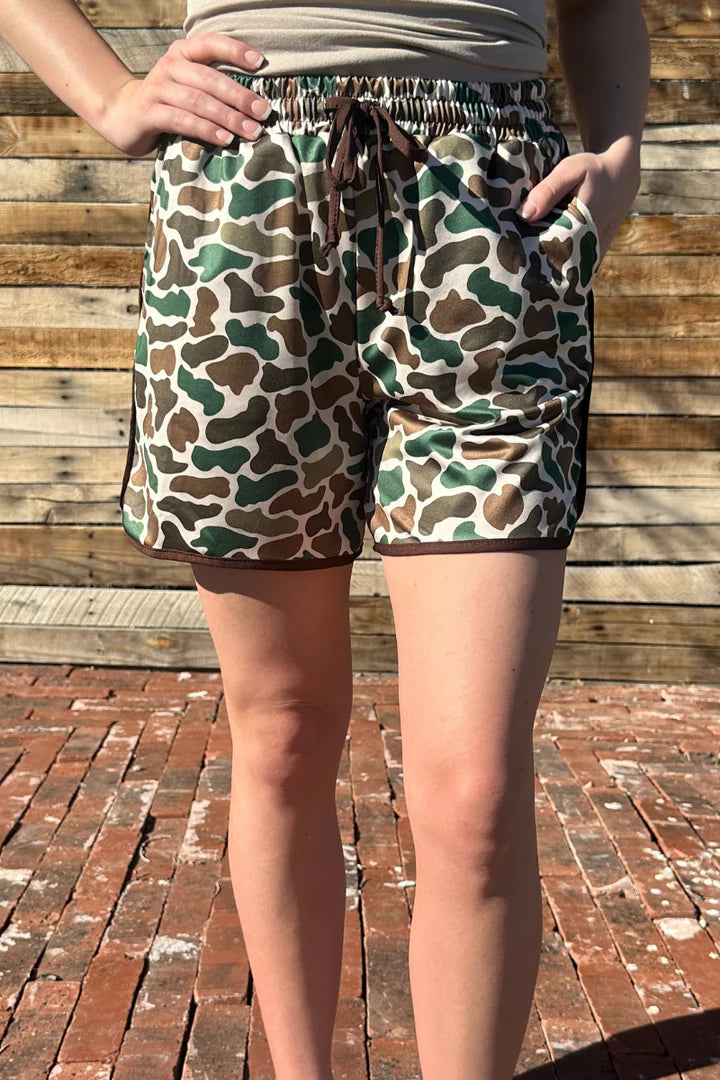 Lenlee Camo Long Shorts - Also in Plus Size