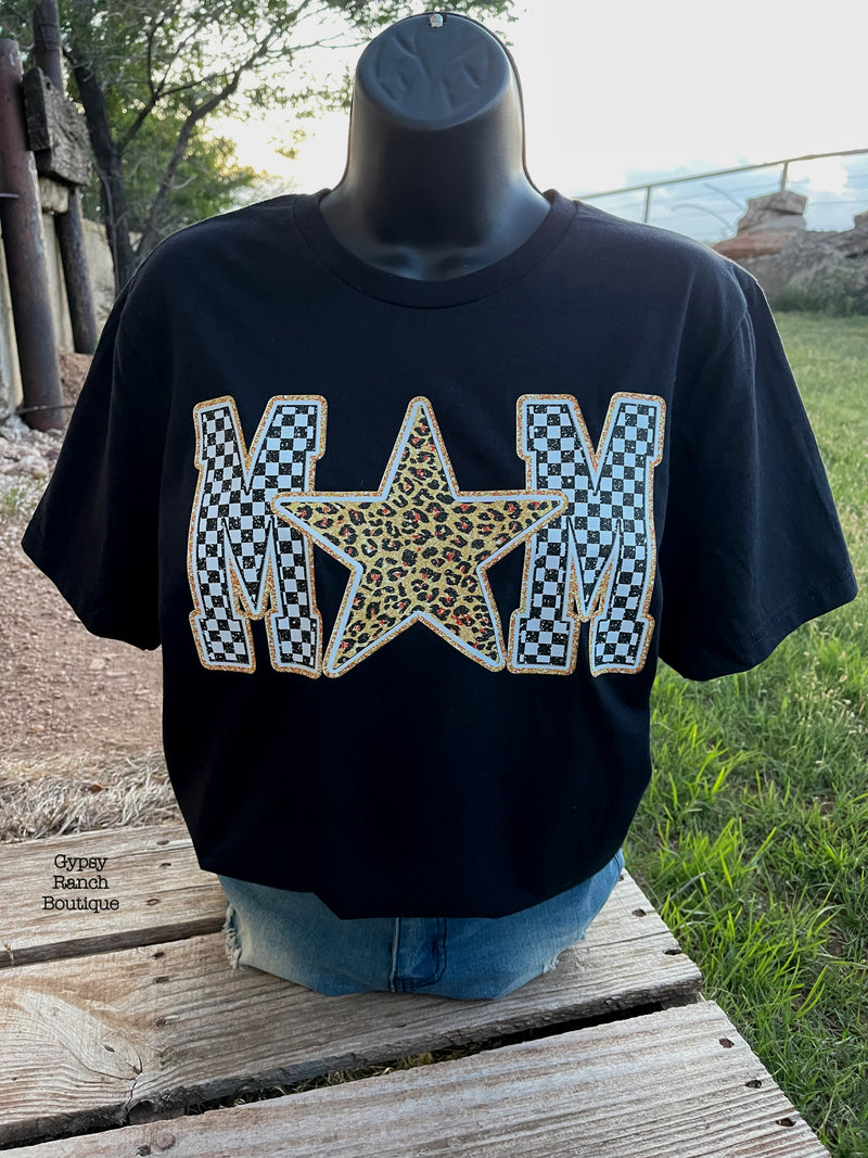 MOM Checkered & Leopard Tee - Also in Plus Sizee
