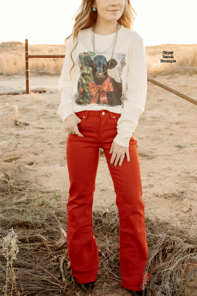 Walking West Red Denim Jeans