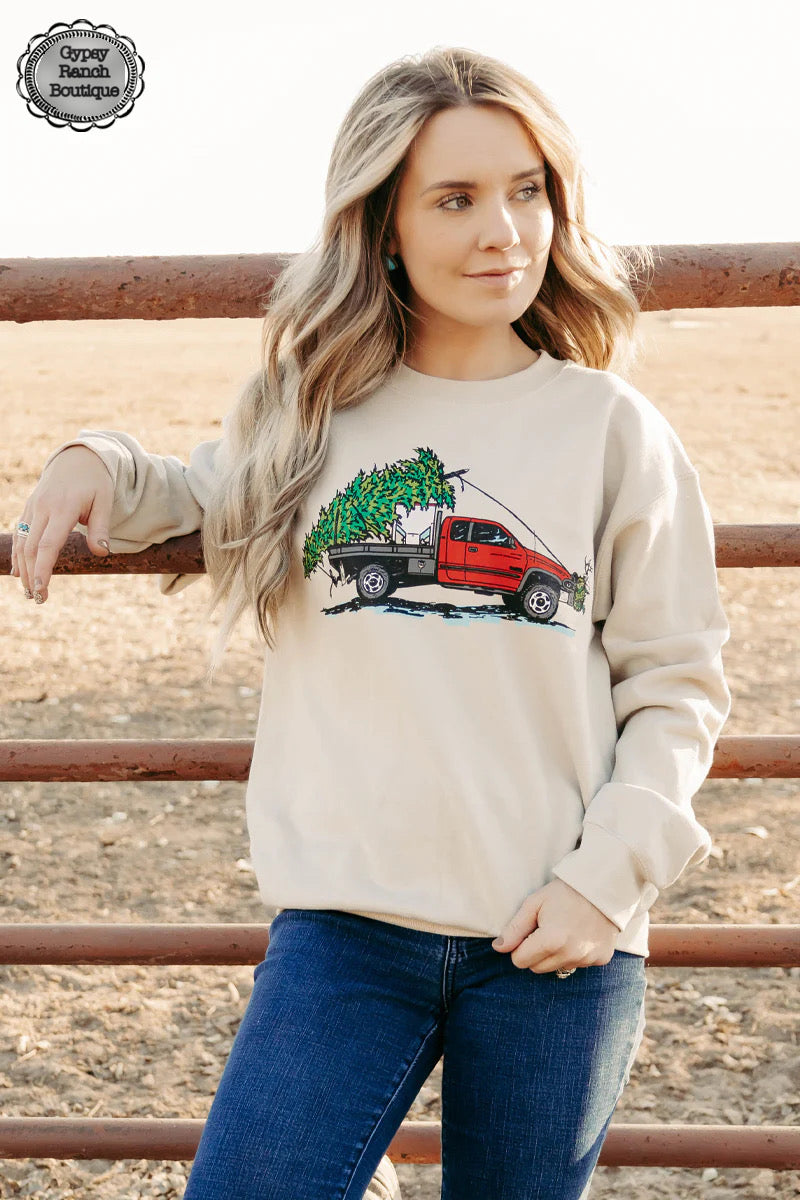 Cake Wagon Christmas Sweatshirt - Also in Plus Size