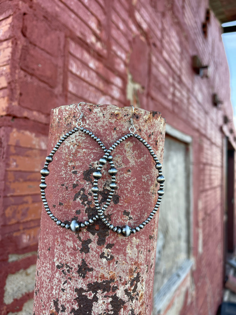 Sabado Navajo Pearl Hoop Earrings