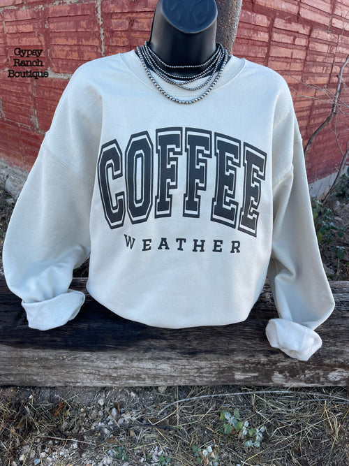 Coffee Weather Puff Print Sweatshirt - Also can in Plus Size