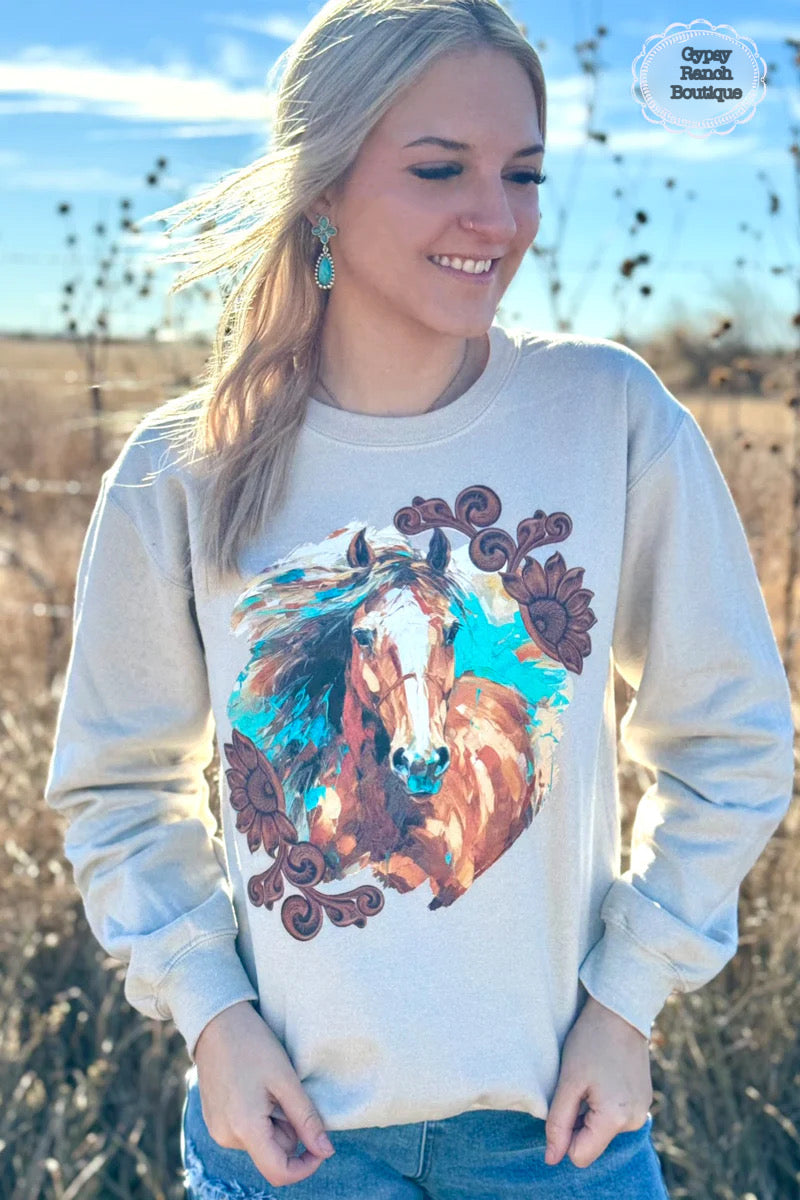 Painted Pony Sweatshirt - Also in Plus Size
