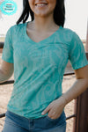 Lakeside Turquoise Boot Stitch Top - Also in Plus Size