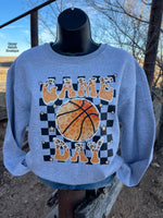 Checkered Game Day Sweatshirt - Also in Plus Size