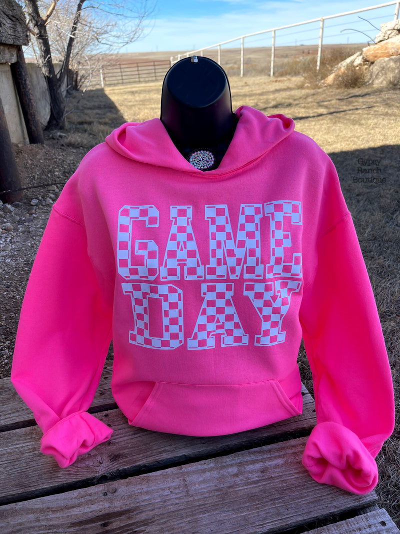 GAME Day hot pink Sweatshirt Hoodie  - Also in Plus Size