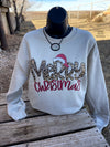Leopard Merry Christmas on Sand Sweatshirt - Also in Plus Size