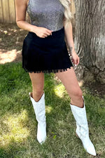 Fort Worth Black Fringe Skirt- Also in Plus Sizer