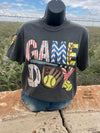 GAME DAY SOFTBALL with Heart Sleeve Tee - Also in Plus Size