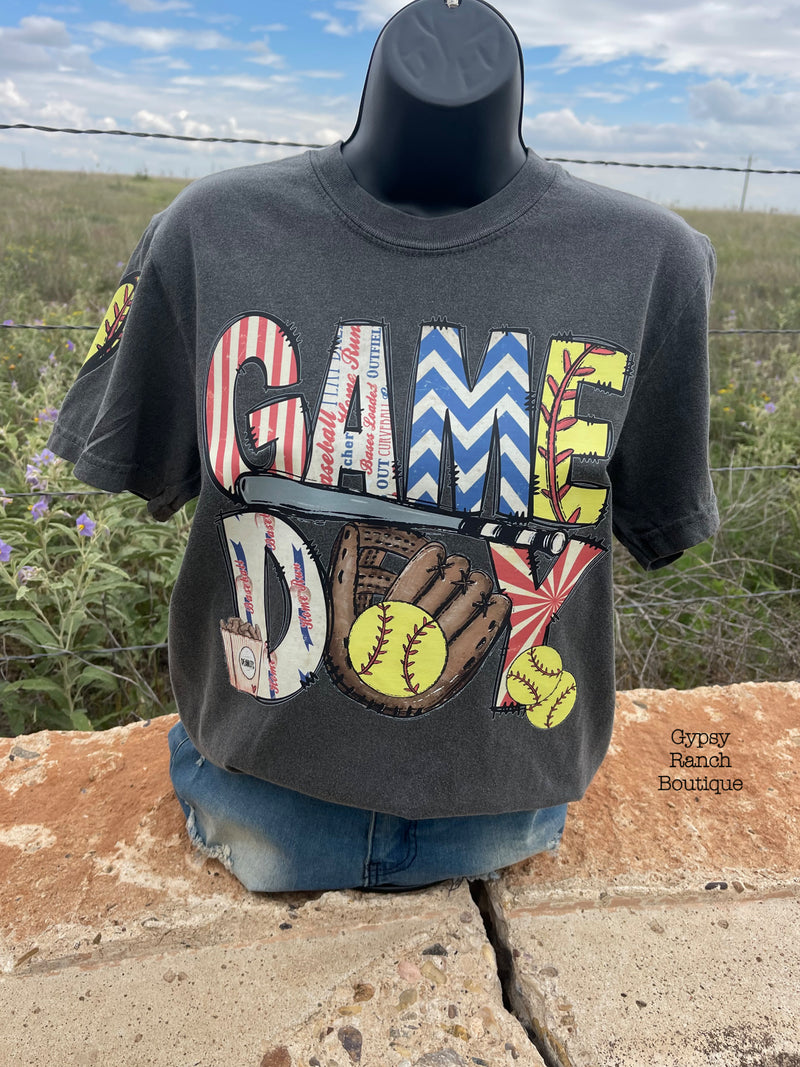 GAME DAY SOFTBALL with Heart Sleeve Tee - Also in Plus Size