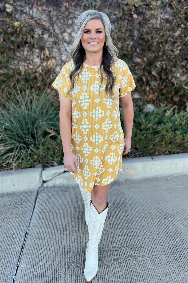 Miss Daisy Aztec Dress - Also in Plus Size