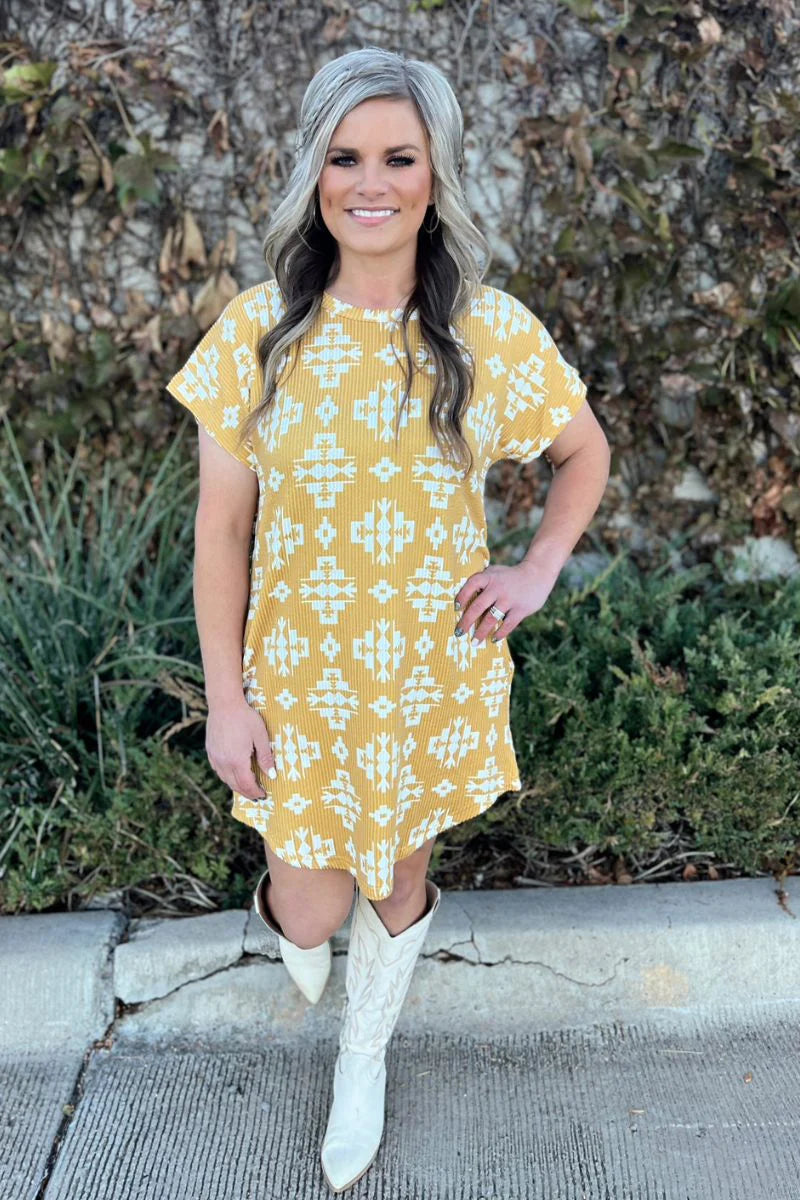 Miss Daisy Aztec Dress - Also in Plus Size