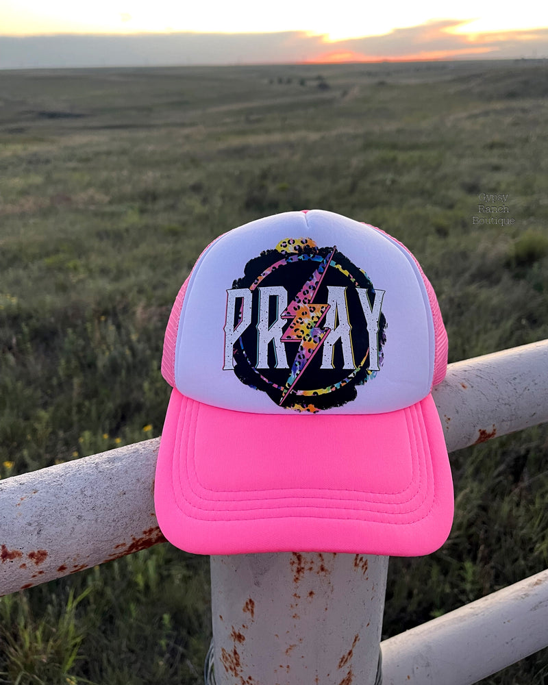 PRAY on Hot Pink Cap
