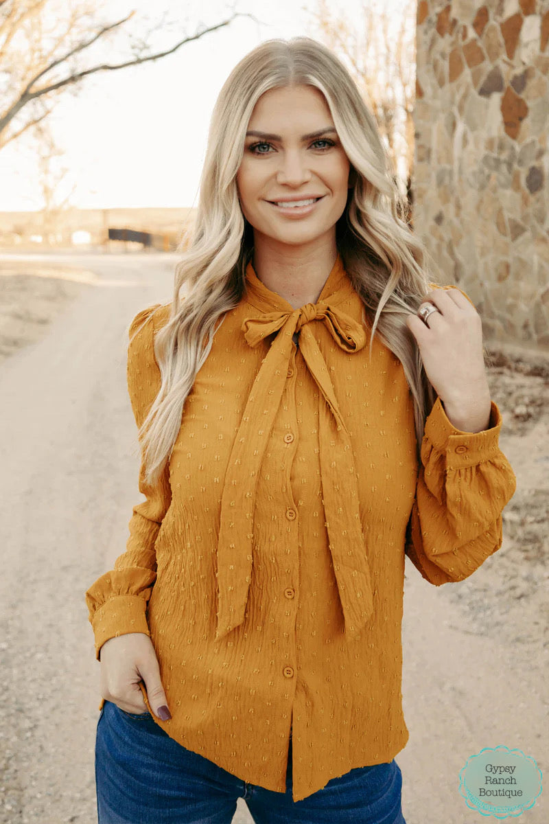 Business Babe Mustard Top - Also in Plus Size