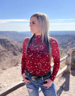 Red Bandana Babe Mesh Layering Top - Also in Plus Size