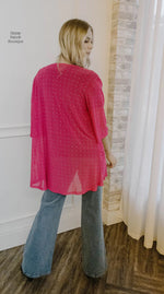 Pink Parmalay Rhinestone Kimono - Also in Plus Size