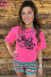 Neon Pink High Call Team Roper Tee - Also in Plus Size
