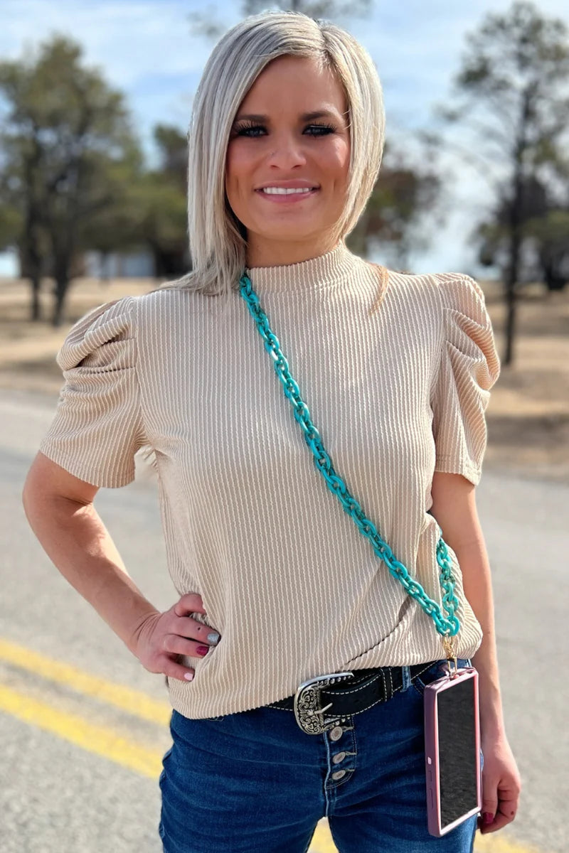 Turquoise Chain Phone Holder