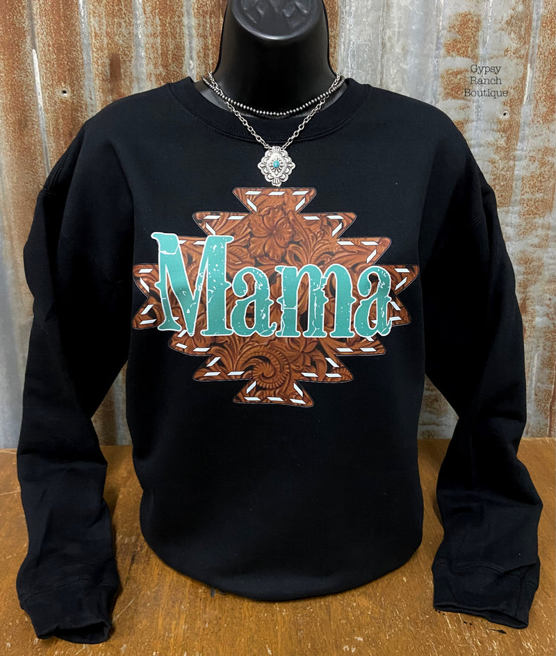 MaMa Aztec Tooled Look Sweatshirt - Also can in Plus Size