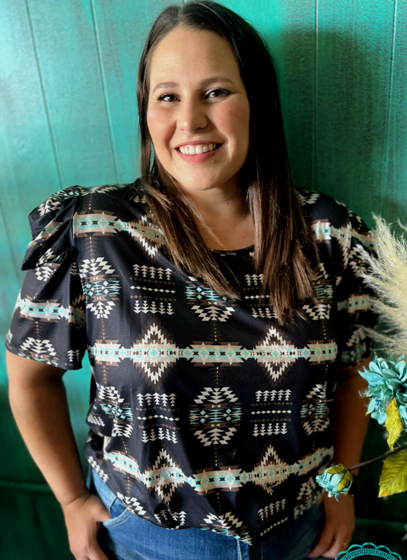 She’s Got Deep Roots Puff sleeve Top - Also in Plus Size