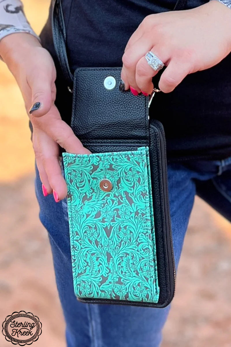 Tooled Up Turquoise Phone Wallet