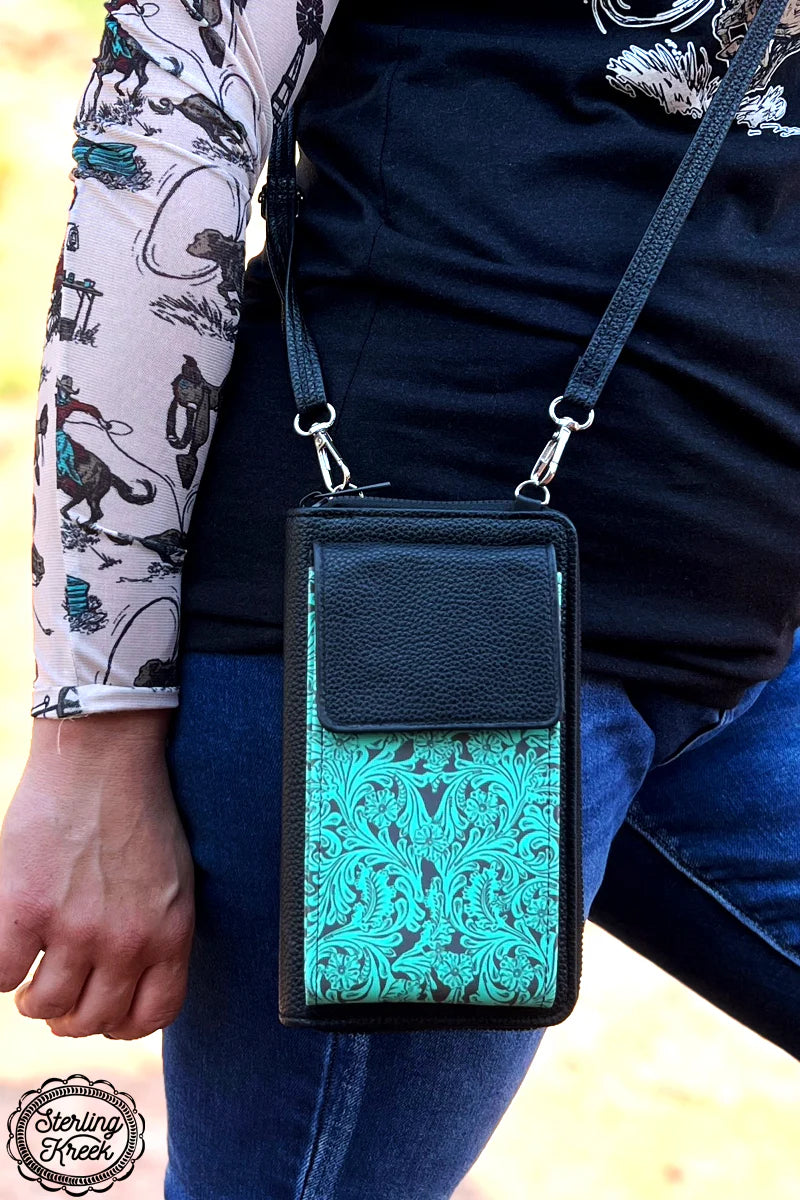 Tooled Up Turquoise Phone Wallet
