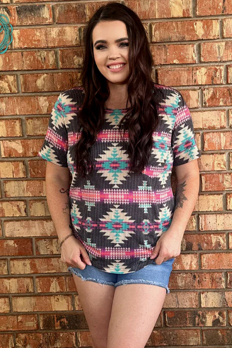 The Cheyenne Aztec Top- Also in Plus Size