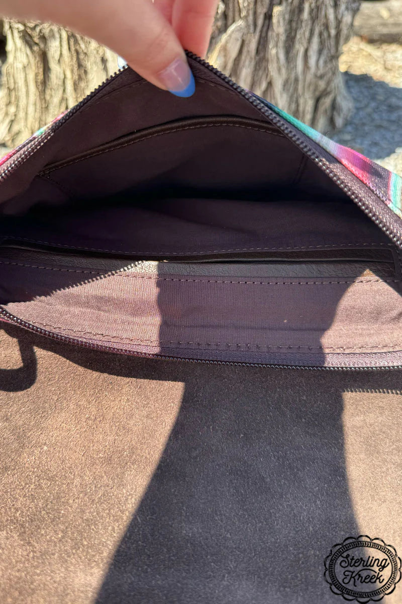 BayTown Leather Tooled Serape Purse Bag