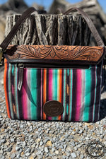 BayTown Leather Tooled Serape Purse Bag