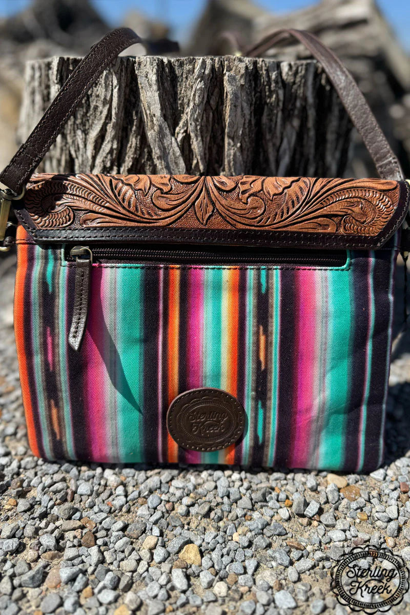 BayTown Leather Tooled Serape Purse Bag